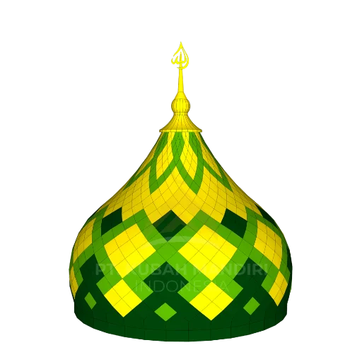 Kubah masjid 3D bentuk bawang model 1